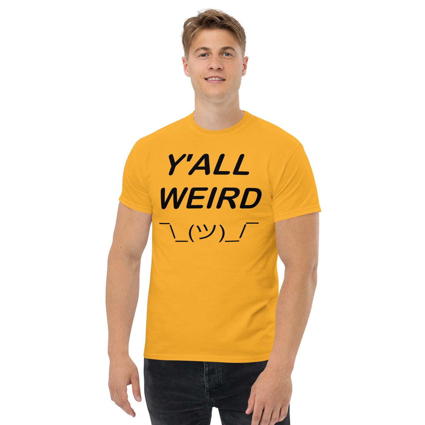 Y'ALL WEIRD Men's Tee (BLACK PRINT)