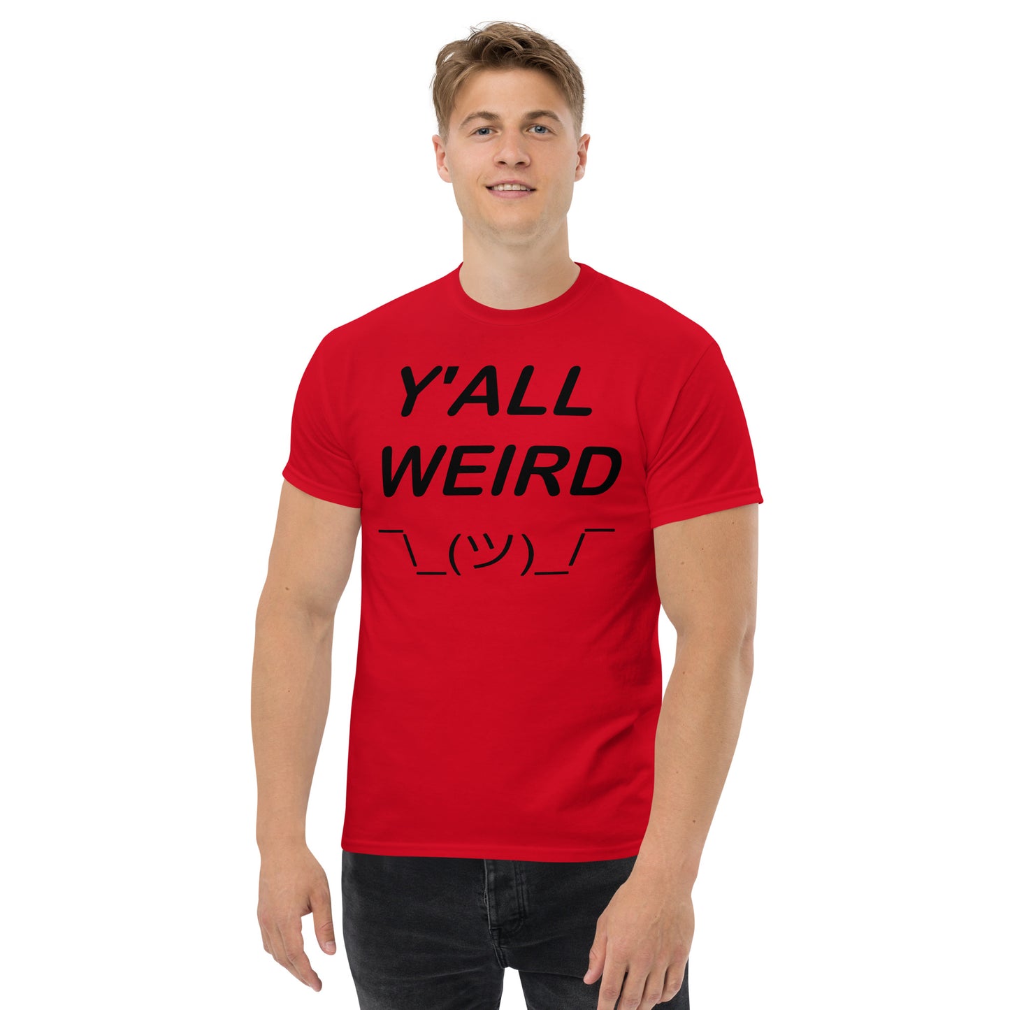 Y'ALL WEIRD Men's Tee (BLACK PRINT)