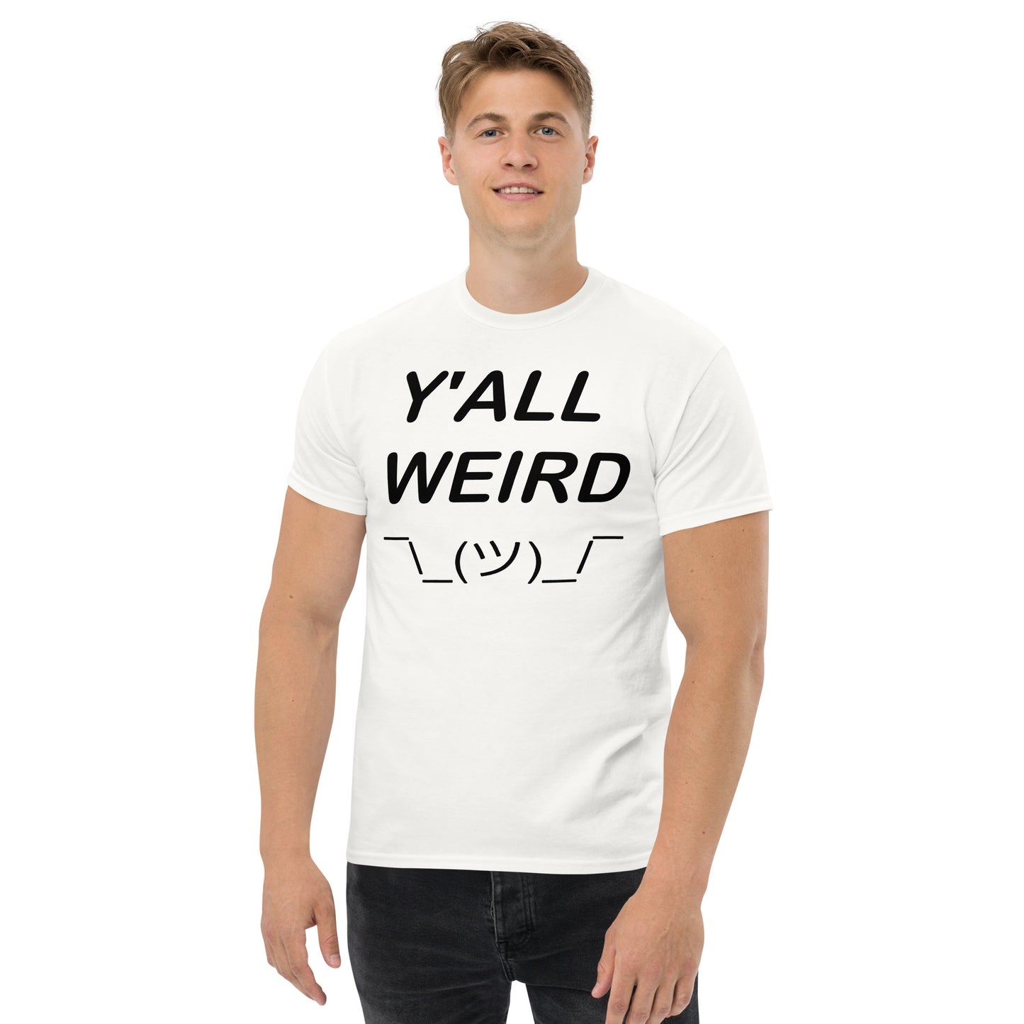 Y'ALL WEIRD Men's Tee (BLACK PRINT)