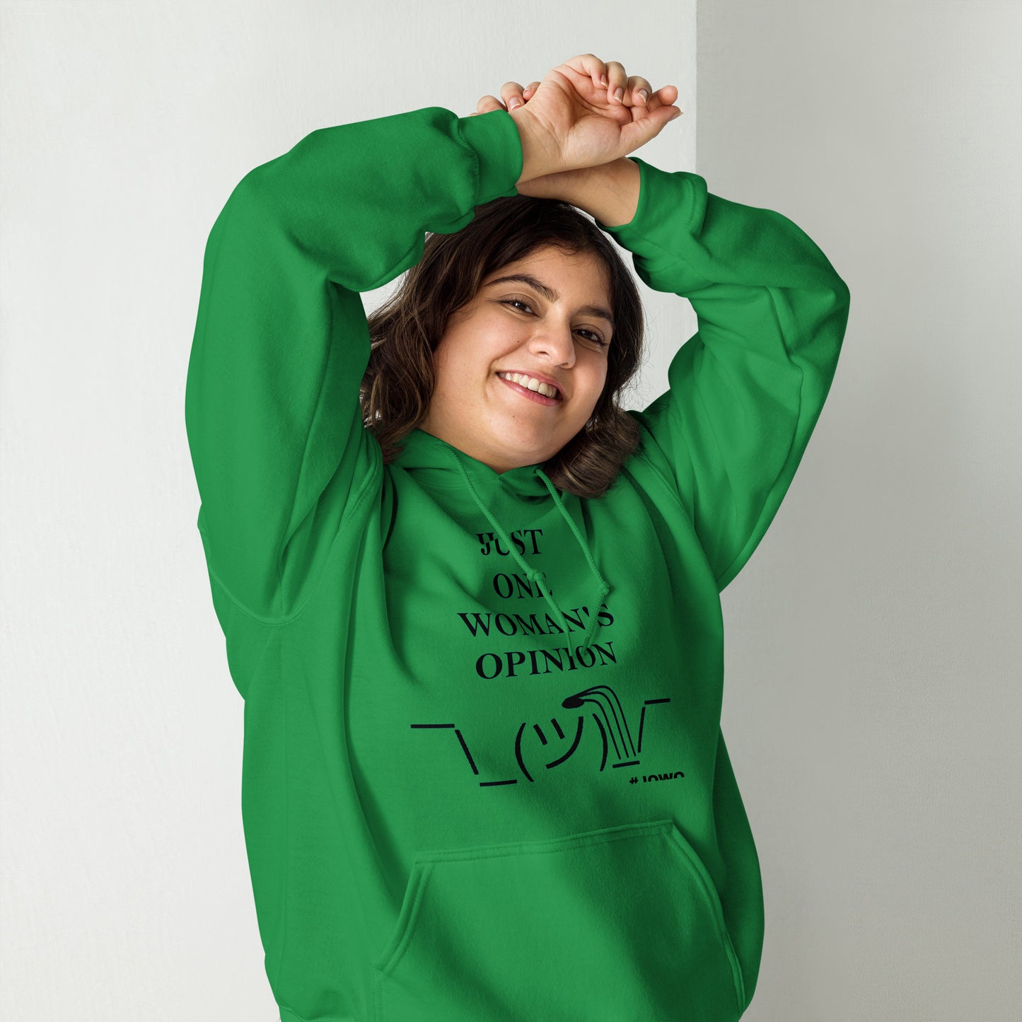 JUST ONE WOMAN'S OPINION Hoodie (Black Print)