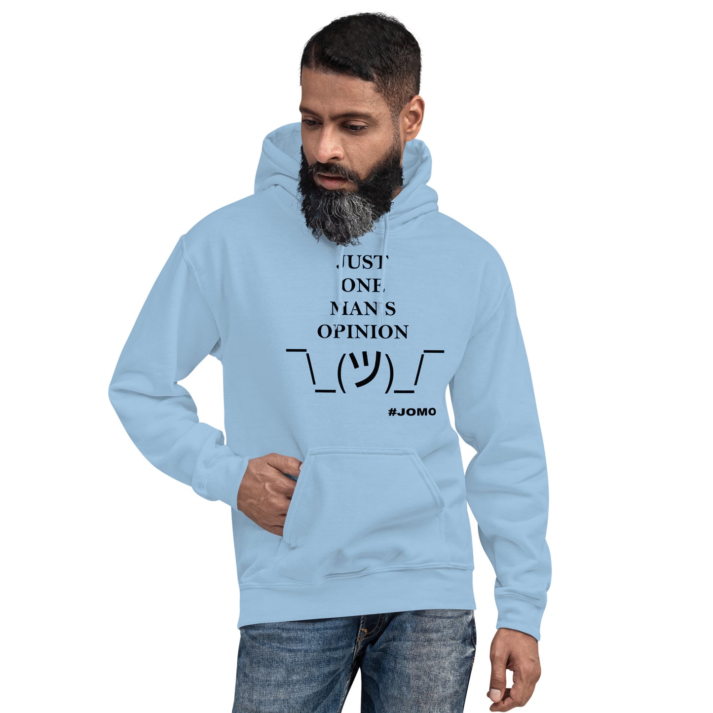 JUST ONE MAN'S OPINION Hoodie (Black Print)