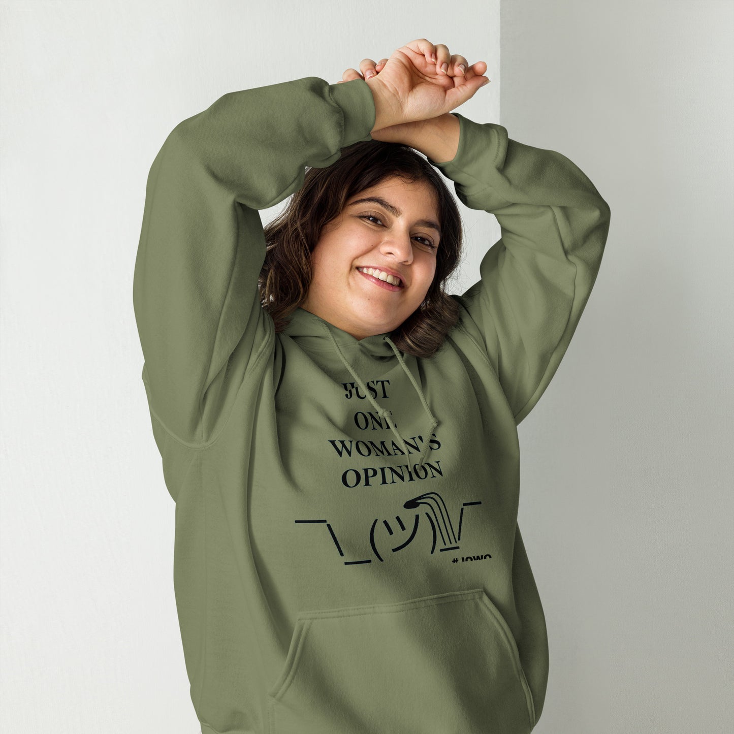 JUST ONE WOMAN'S OPINION Hoodie (Black Print)