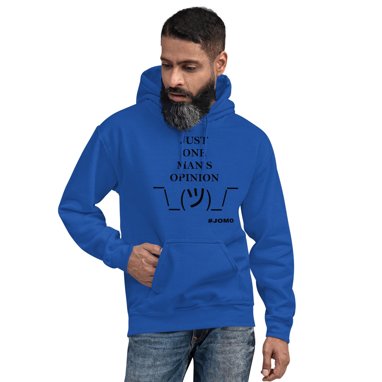 JUST ONE MAN'S OPINION Hoodie (Black Print)