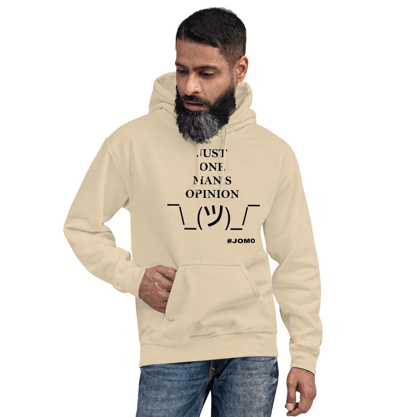 JUST ONE MAN'S OPINION Hoodie (Black Print)