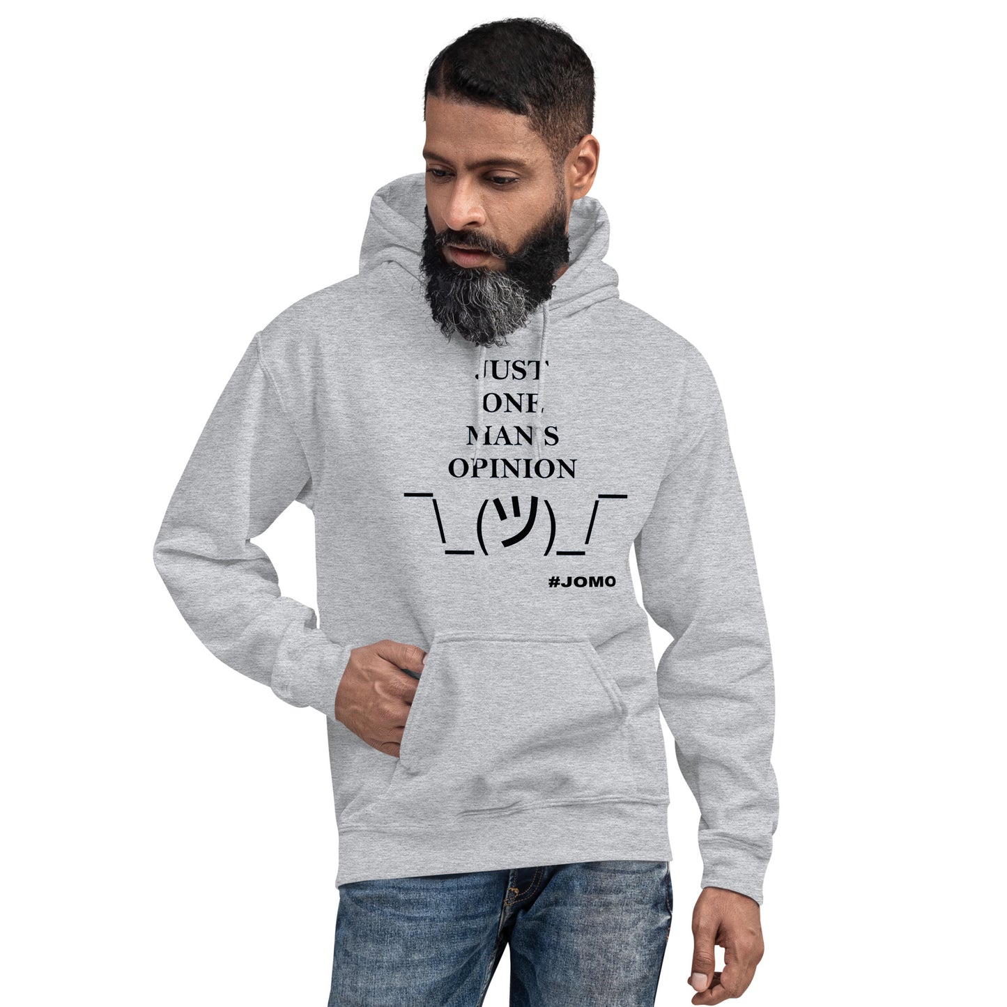 JUST ONE MAN'S OPINION Hoodie (Black Print)