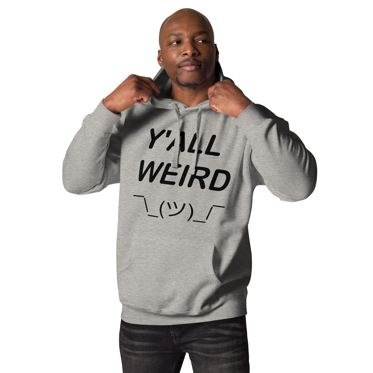 Y'ALL WEIRD Men's Hoodie (BLACK PRINT)