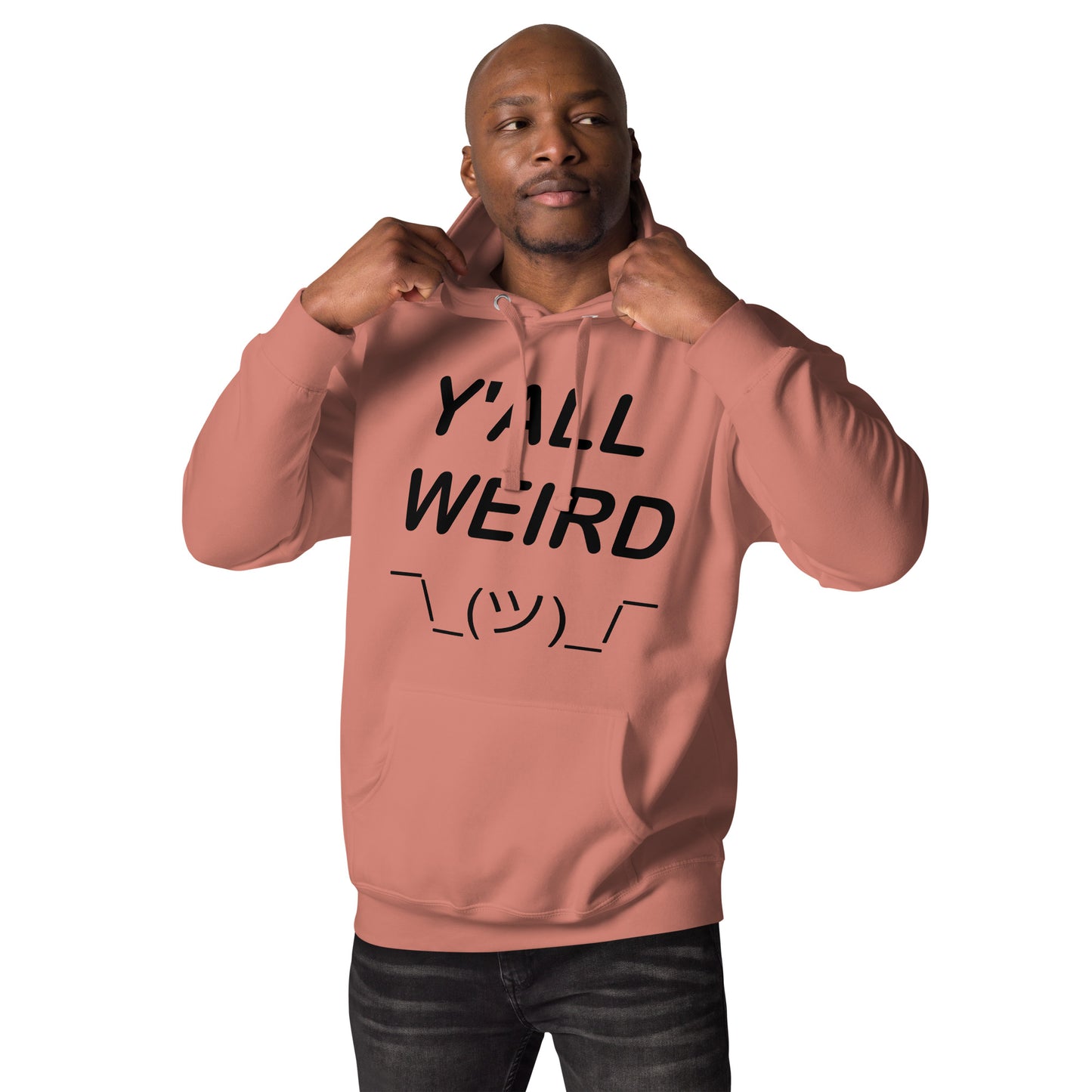 Y'ALL WEIRD Men's Hoodie (BLACK PRINT)