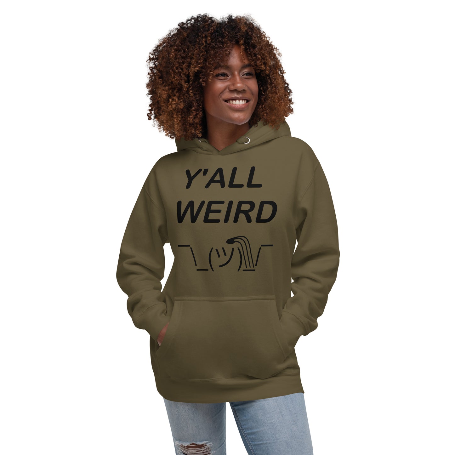 Y'ALL WEIRD Women's Hoodie (BLACK PRINT)