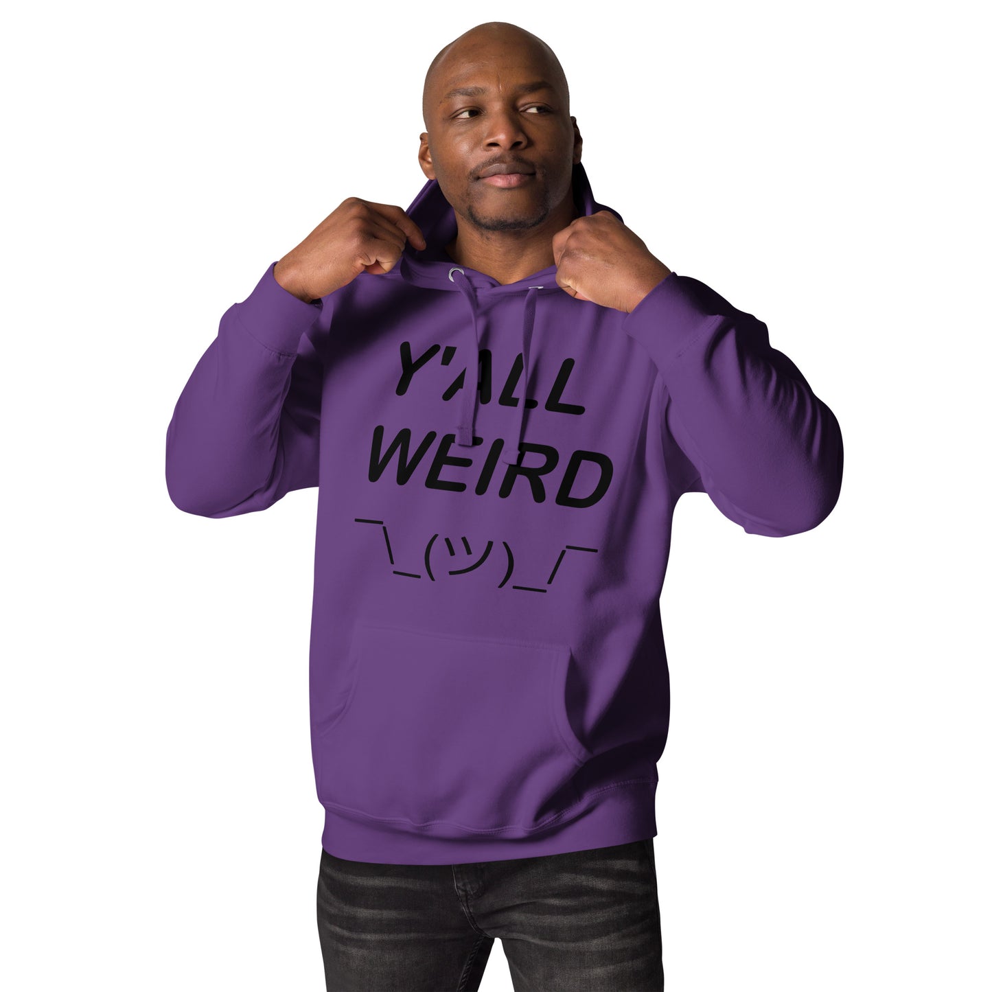 Y'ALL WEIRD Men's Hoodie (BLACK PRINT)