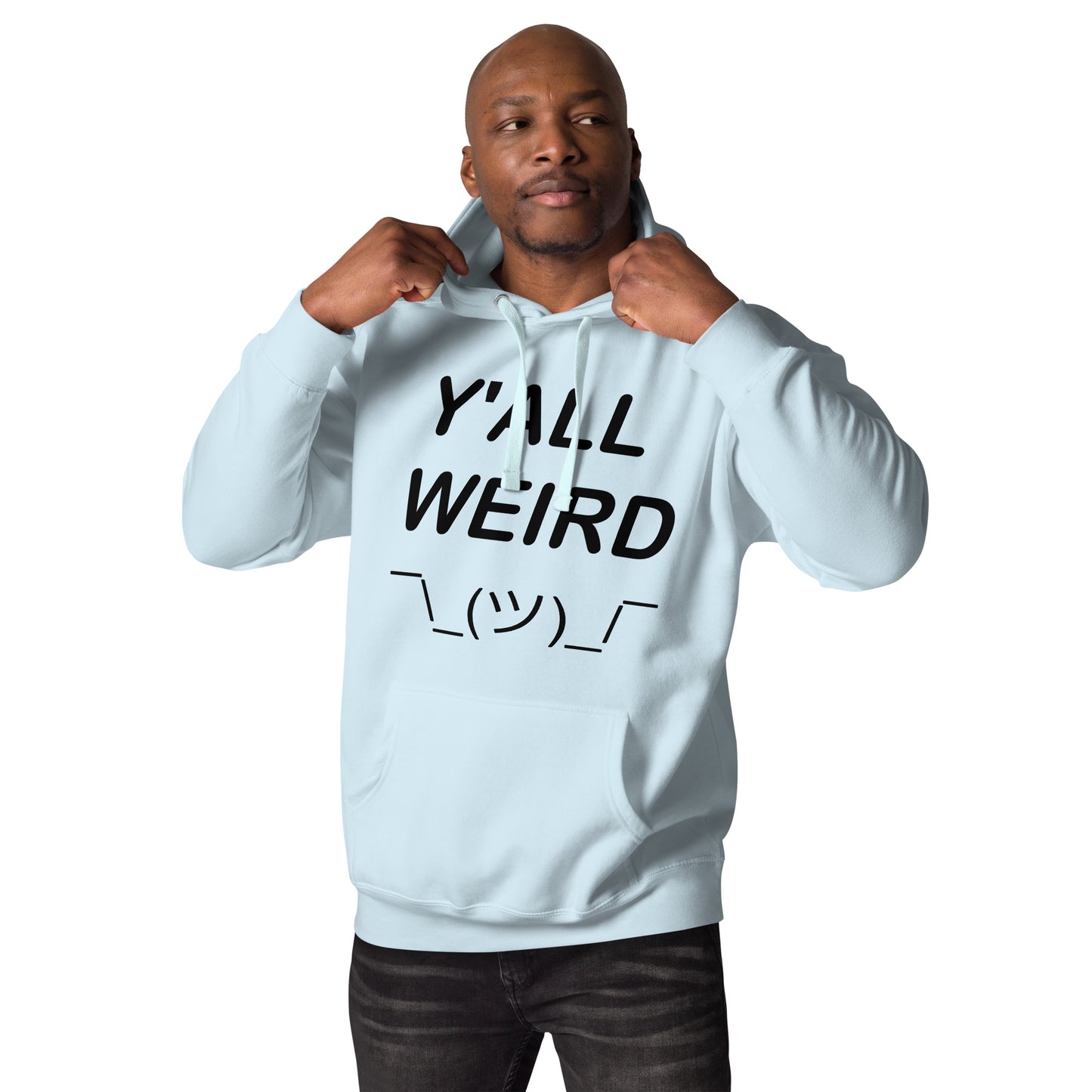 Y'ALL WEIRD Men's Hoodie (BLACK PRINT)