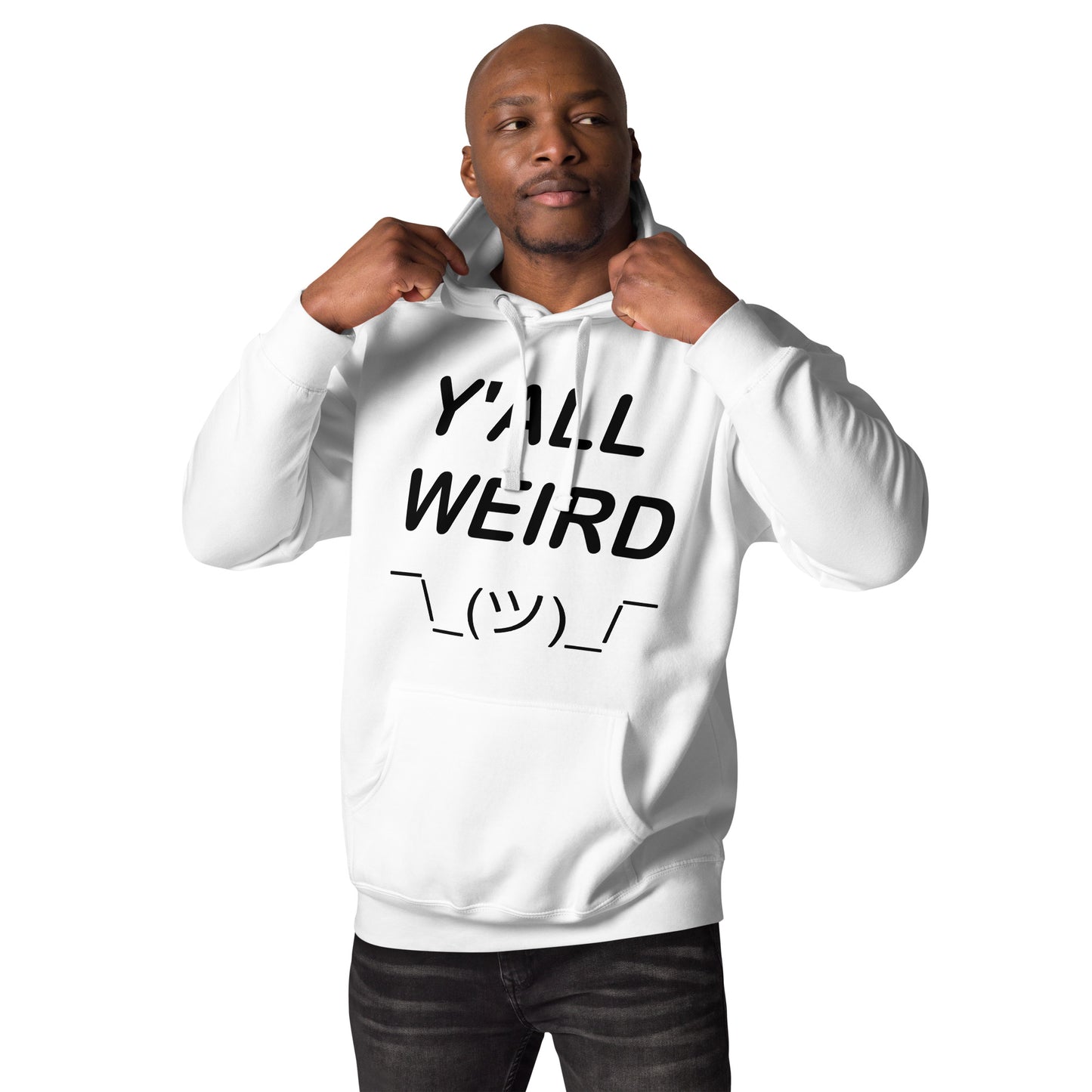 Y'ALL WEIRD Men's Hoodie (BLACK PRINT)