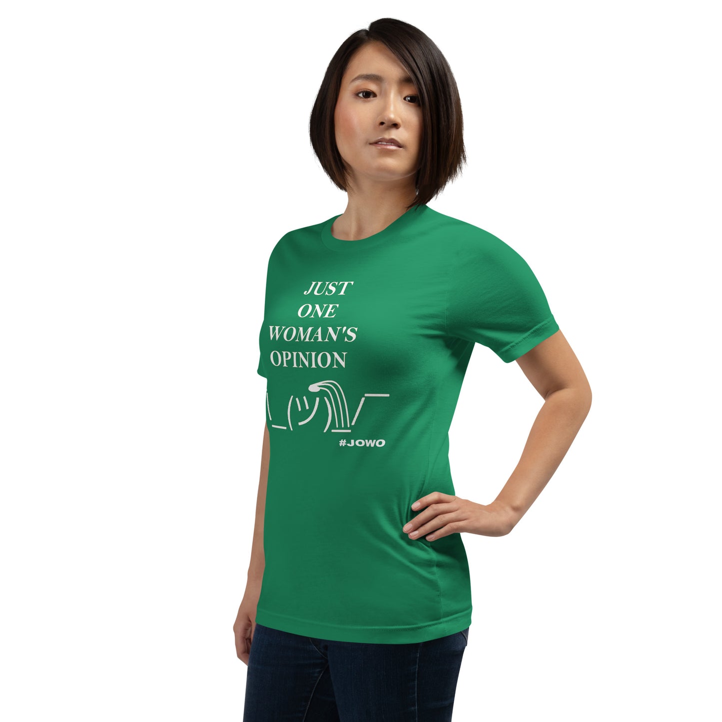 JUST ONE WOMAN'S OPINION Tee (White Print)