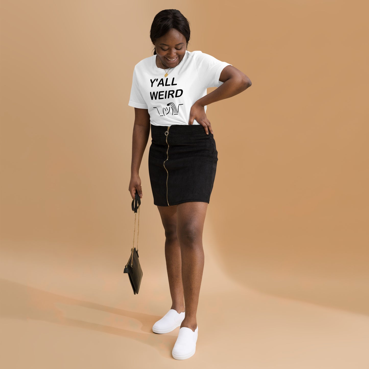 Y'ALL WEIRD Women's Tee (BLACK PRINT)