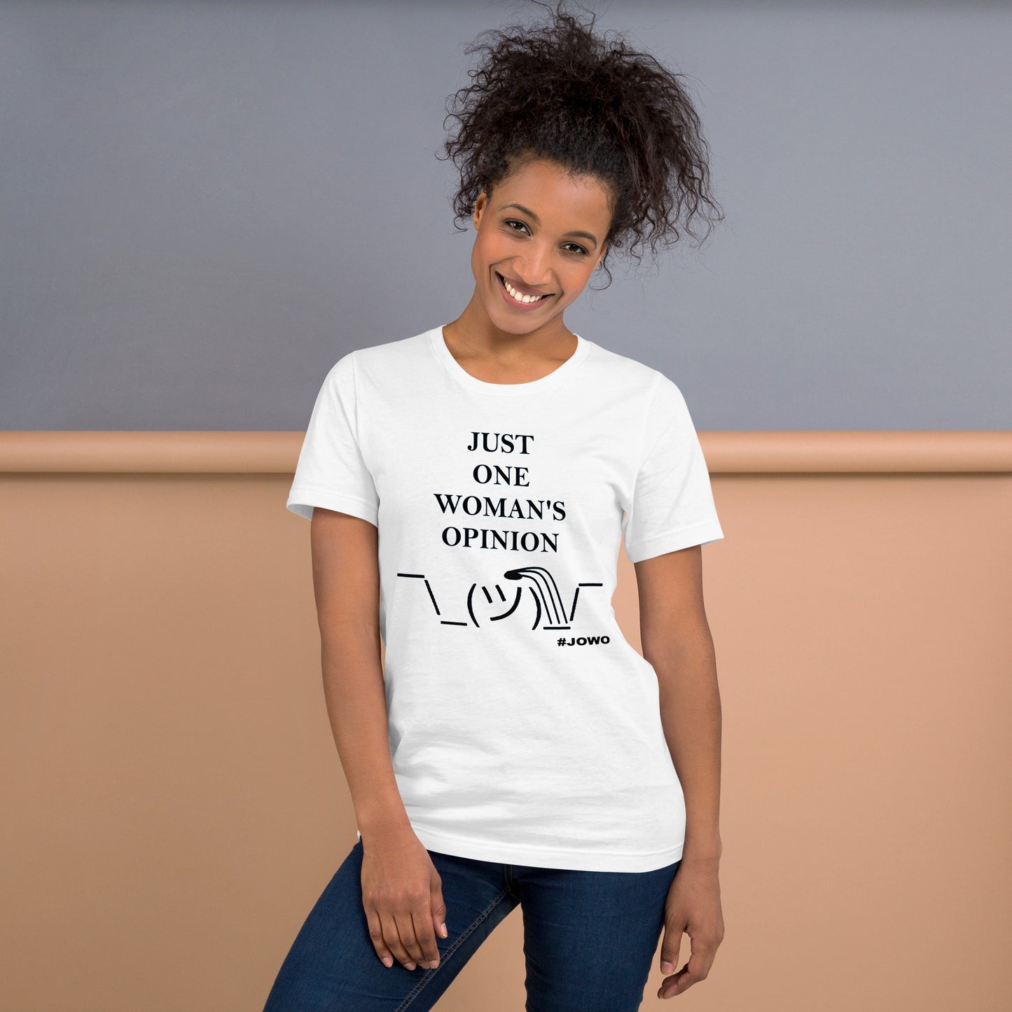 JUST ONE WOMAN'S OPINION Tee (Black Print)