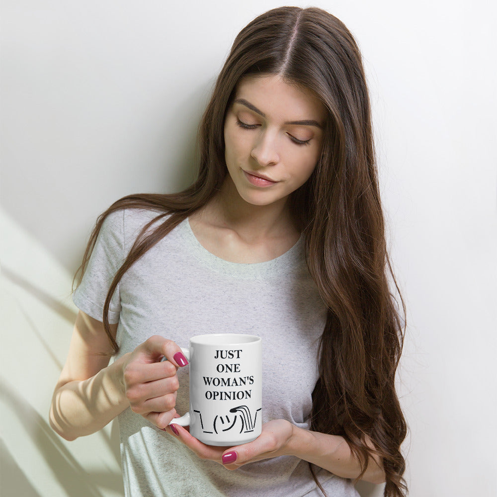 JUST ONE WOMAN'S OPINION: White glossy mug